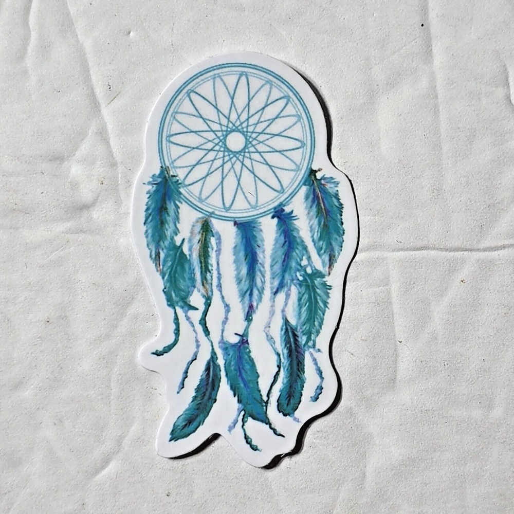 Blue and Green Dreamcatcher Native American Sticker New 1 1/4" x 2.5"